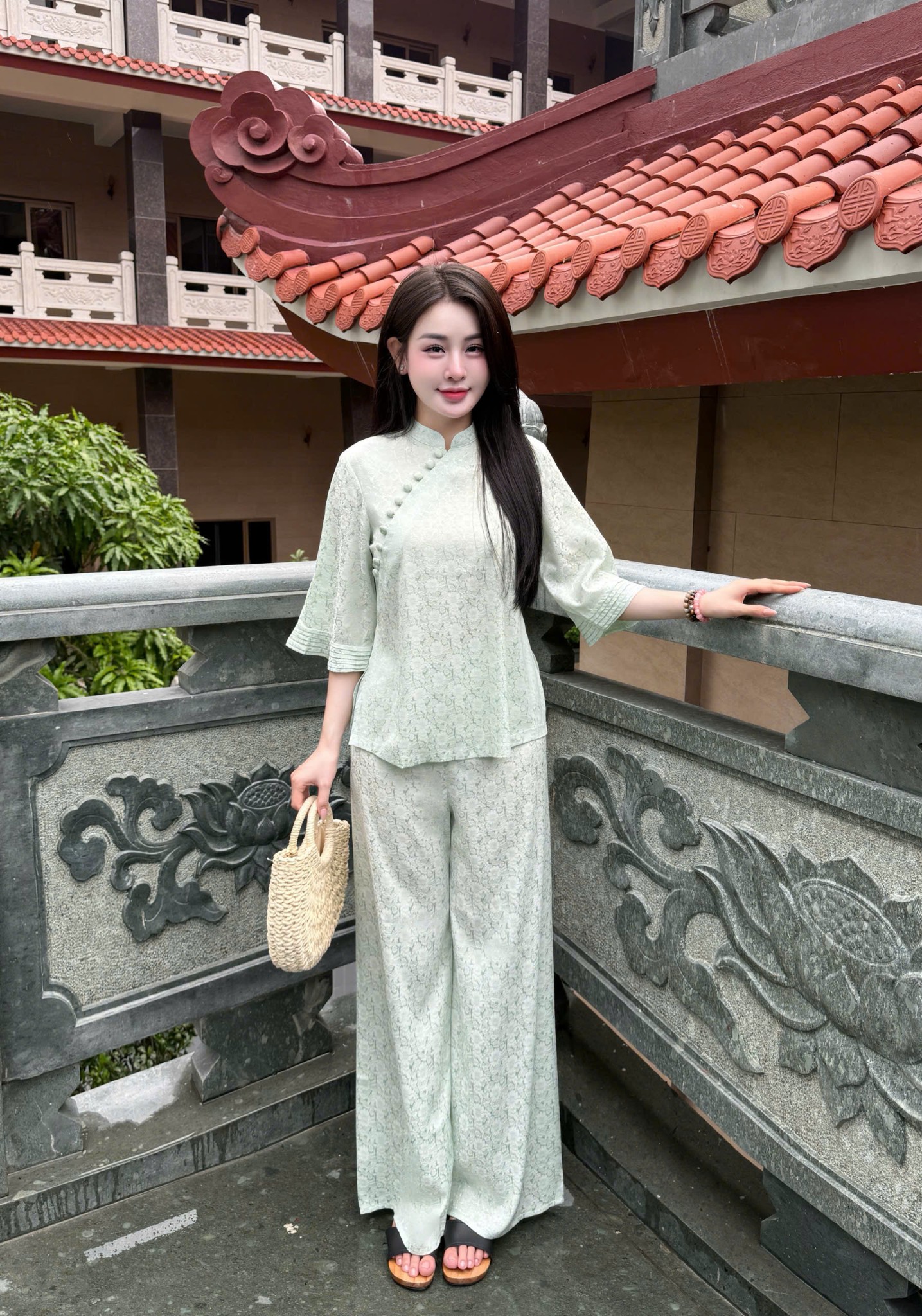 PP342 Pháp phục lễ chùa cao cấp Tinh Nhi tay xếp ly_thumbnail_7