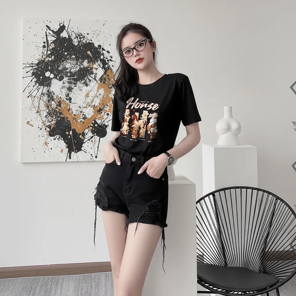 Áo thun Tết Bính Ngọ nữ form vừa Miucho Chic vải mềm mại thoáng mát hình in sắc nét 3015_thumbnail_5