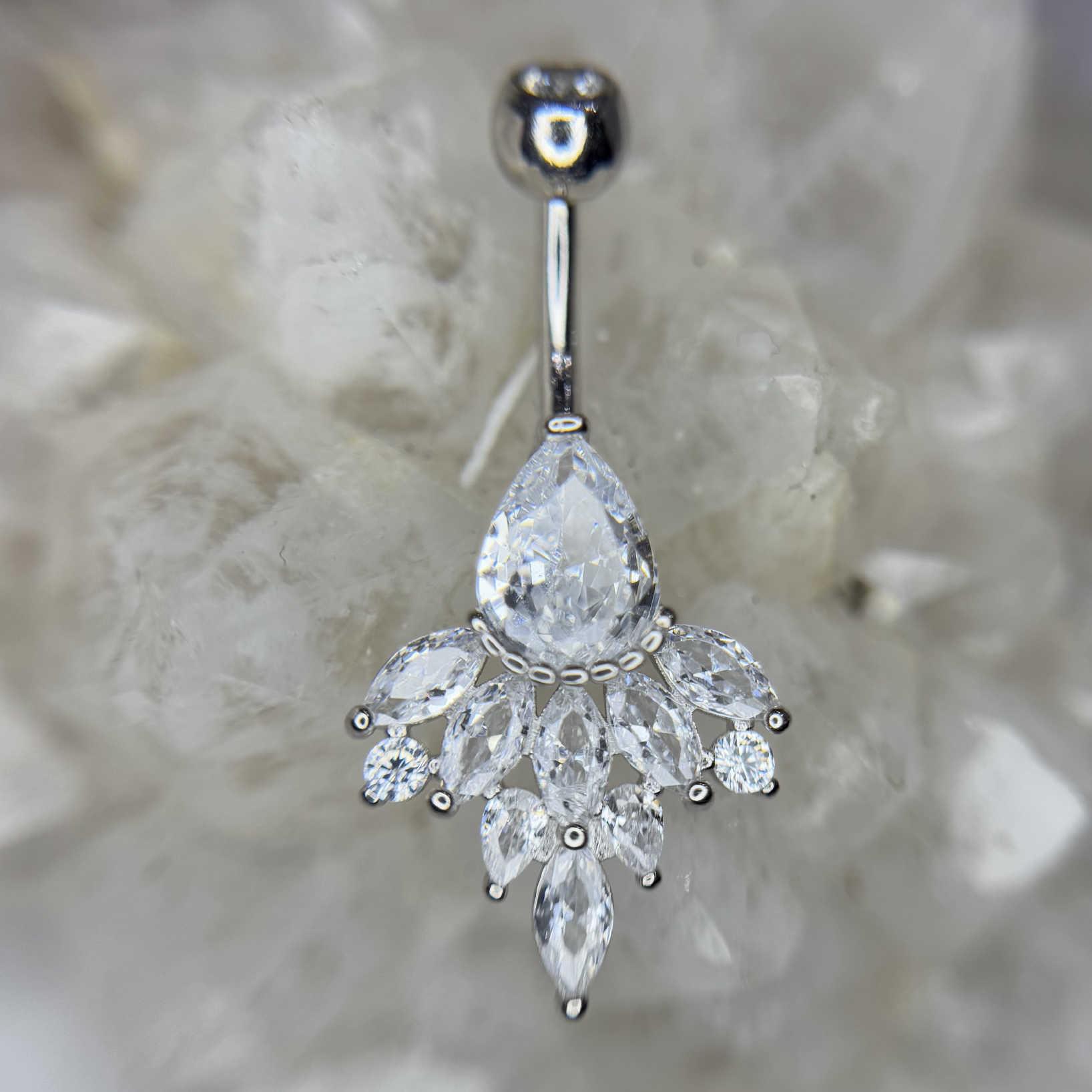 rốn bạc xi bạch kim giọt nước đuôi công