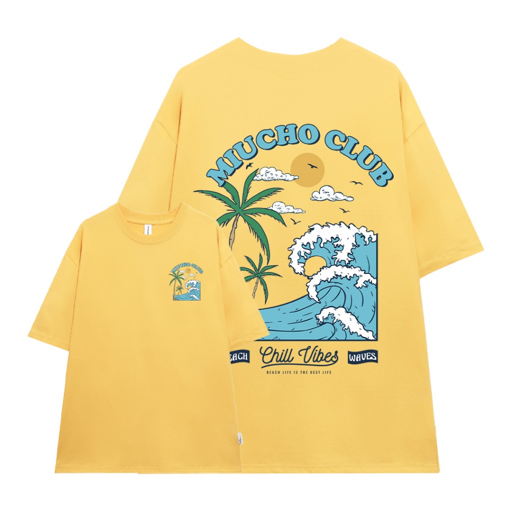 Áo phông nam mùa hè đi biển form rộng nhiều màu ATD1034 Miucho Man tay ngắn cổ tròn in mix_thumbnail_0