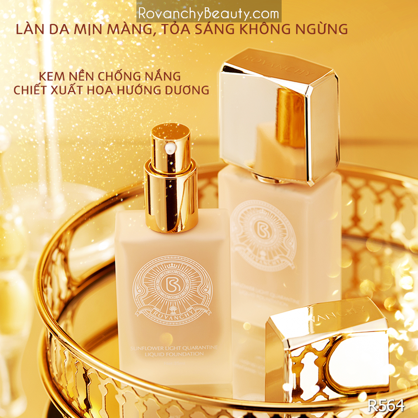 Kem nền R564 ROVANCHY Sunflower Light Foundation 35ml - Lớp nền hoàn hảo, che phủ tự nhiên