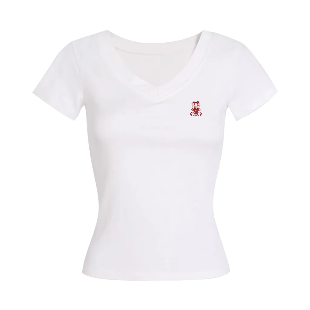 Áo thun ôm body cổ tim Miucho vải visco mềm mại thoáng mát cổ tròn nhiều màu đủ size in artwork 2721_thumbnail_0