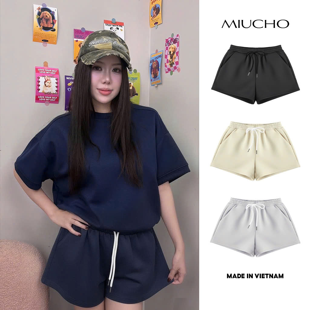 Quần short nữ form rộng Miucho vải chân cua cao cấp dày dặn tôn dáng QS00039_thumbnail_1