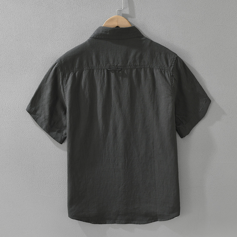 Áo Sơ Mi Nam Ngắn Tay Lyocell Phối Màu Phong Cách Nhật Bản – Form Rộng Nghệ Thuật Thời Trang_thumbnail_9