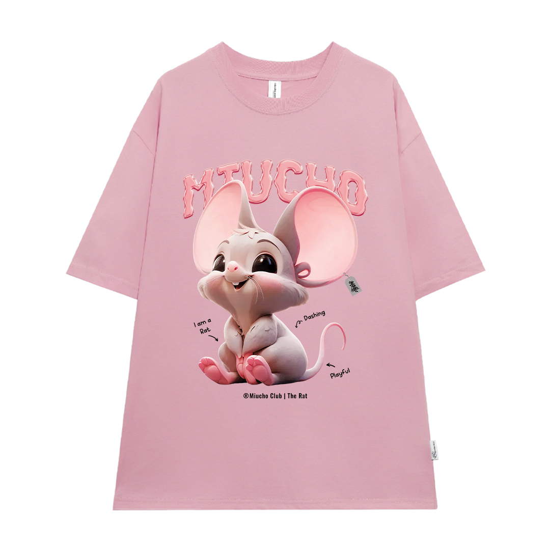 Áo thun form rộng 12 con giáp tuổi Tí ATD1236 Miucho tay ngắn cổ tròn in mix_thumbnail_13