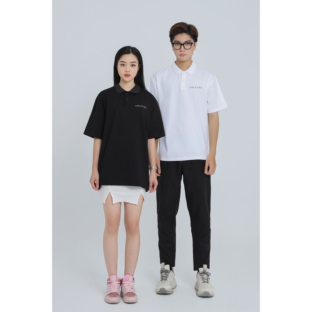Áo polo nữ form rộng có cổ đẹp chất cotton form unisex PL041 Miucho in name_thumbnail_4