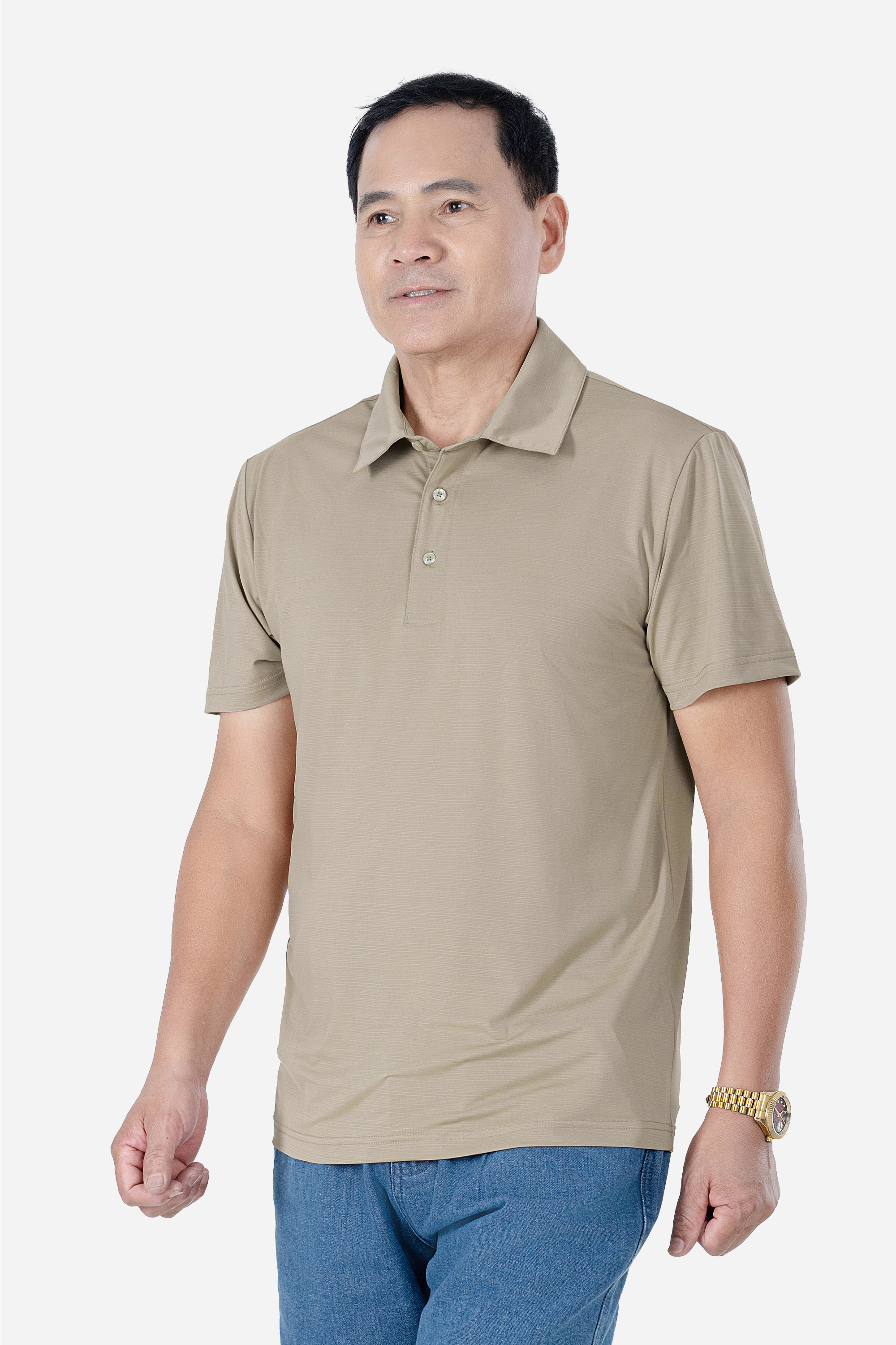 Áo Polo Melange Thể Thao Nam Trung Niên ANCHI Chất Liệu Cotton Phom Suông Vạt Ngang_thumbnail_19