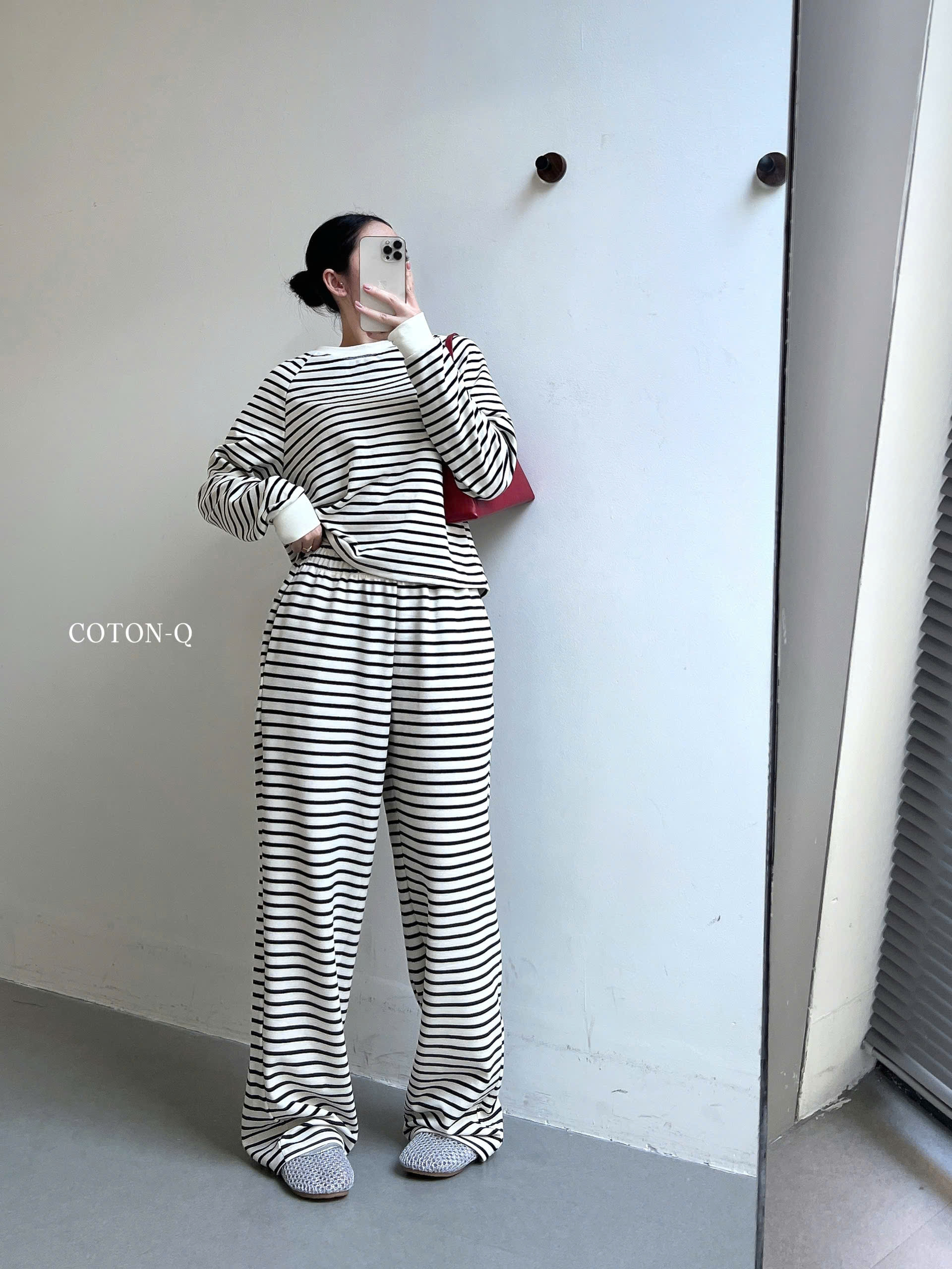 Set áo tay dài + quần phối sọc ( NÂU )_thumbnail_15