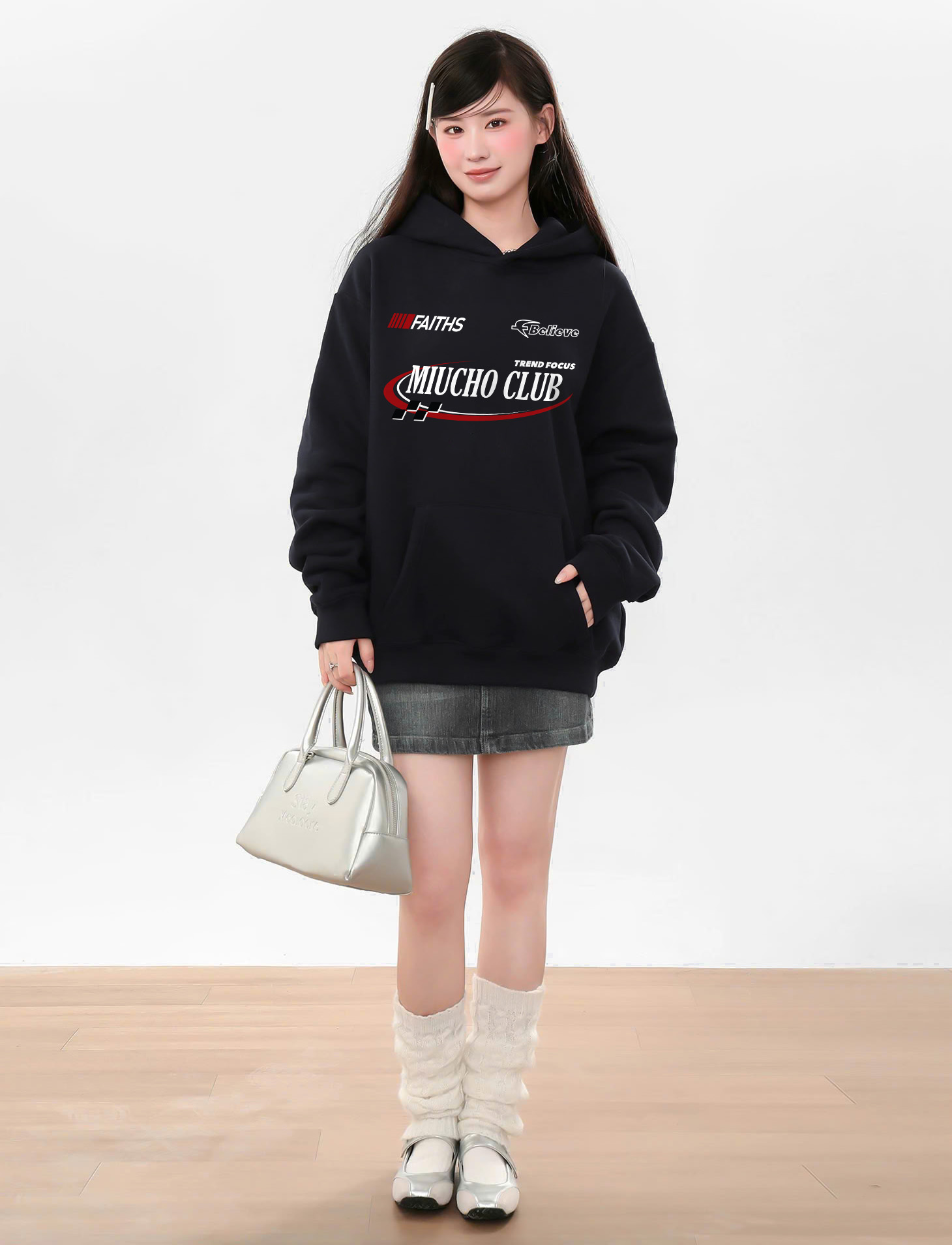 Áo hoodie nữ form rộng local brand HDD1620 Miucho vải nỉ chân cua dày dặn mũ tròn in typography_thumbnail_3