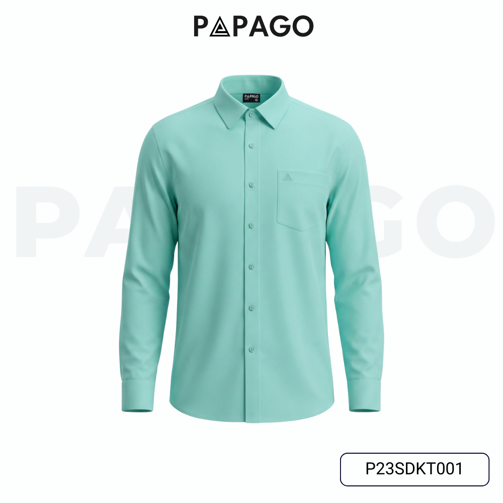 Áo sơ mi nam trung niên PAPAGO tay dài vải kate màu trơn - P23SDKT001_thumbnail_15