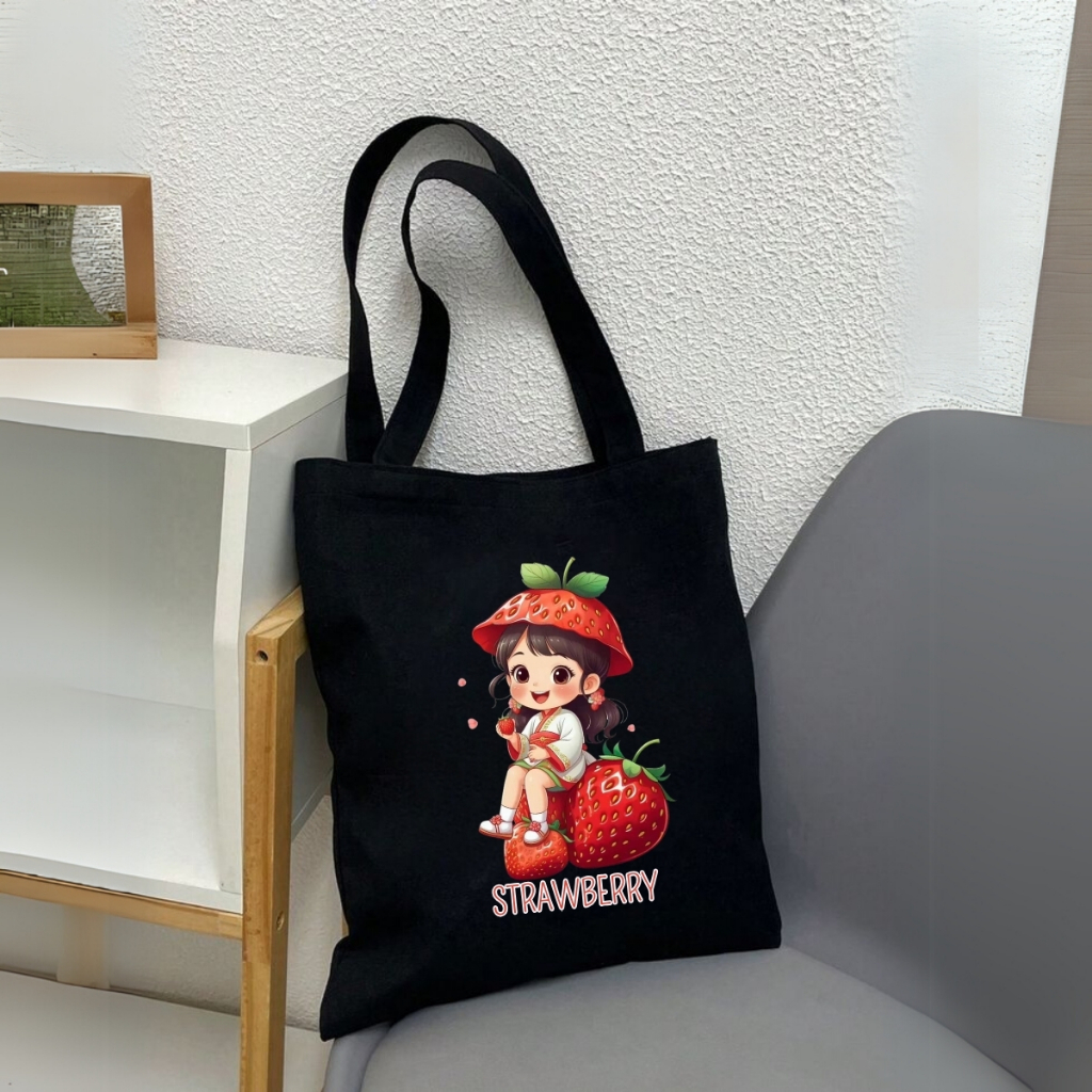 Túi Tote BST cô gái  - Túi vải canvas có túi phụ và khoá kéo đựng vừa A4 và laptop (33x37cm) - TOTE28_thumbnail_13
