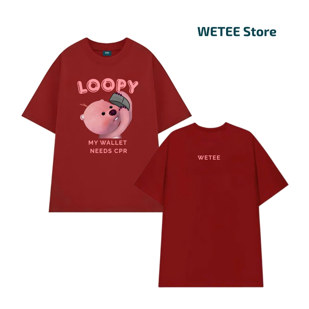 Áo thun unisex UX30-1131 hình LOOPY hồng dáng oversized local brand WETEE_thumbnail_6