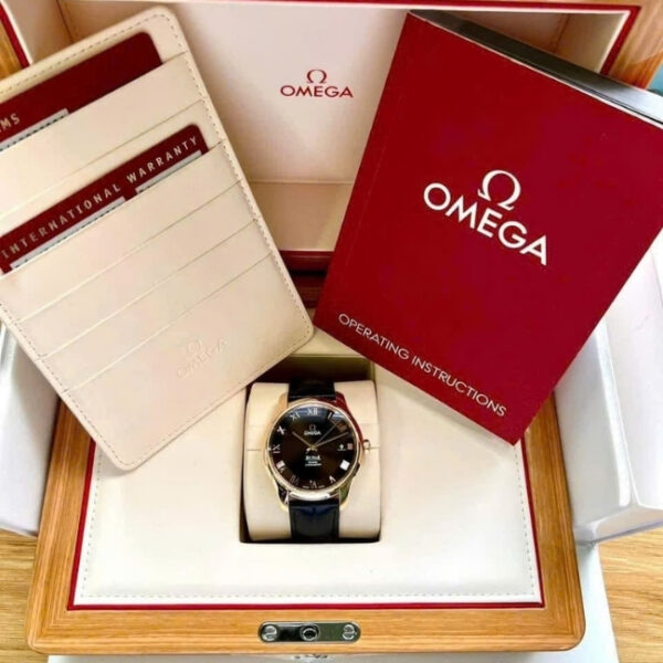 Omega hour vision vàng đúc 18k mặt số nâu Brown – cọc số la mã_thumbnail_2