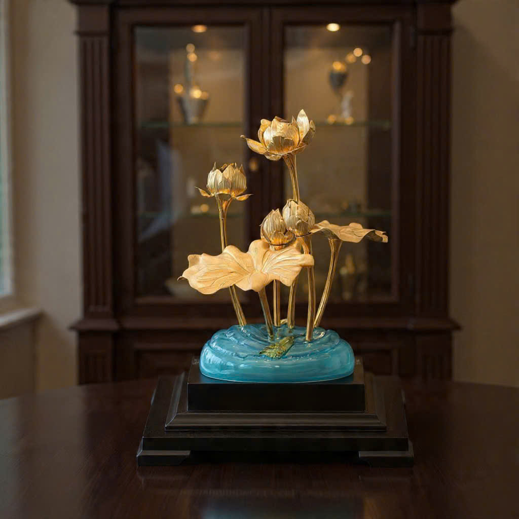 Hôp hoa sen mạ vàng 24k 