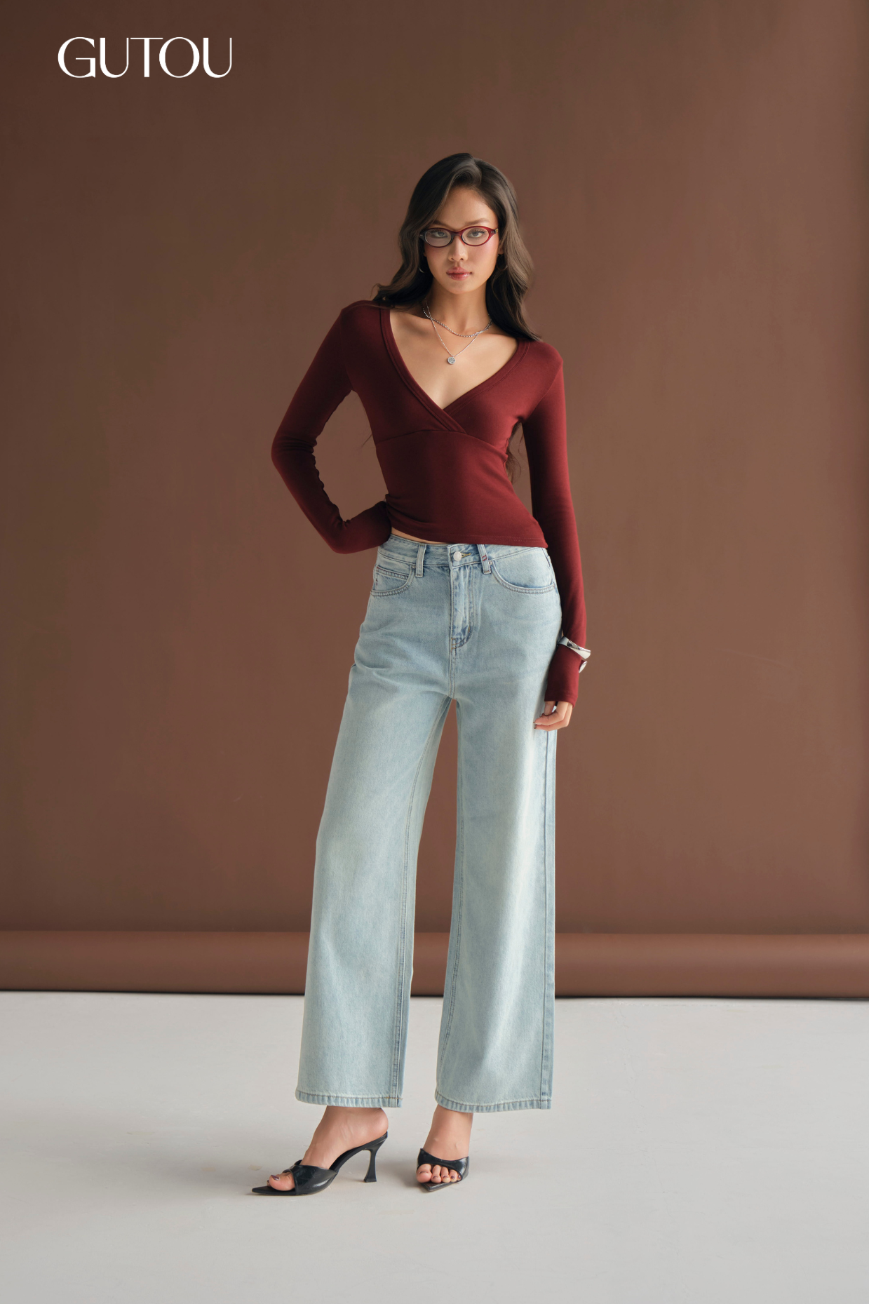 [ GUTOU ] Quần Jean Suông Elara Light