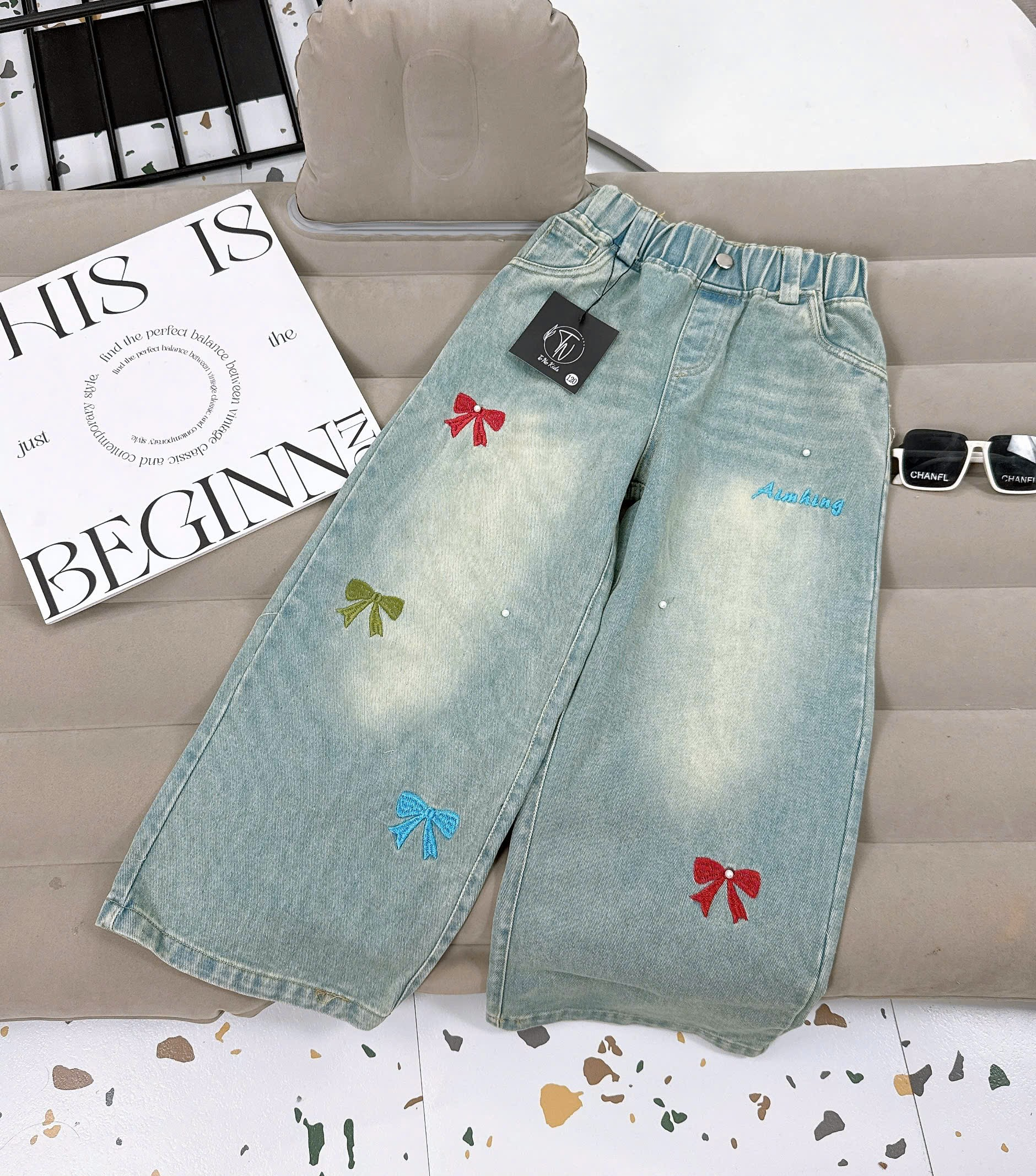 [Q18] Quần lẻ nơ thêu AIM HING