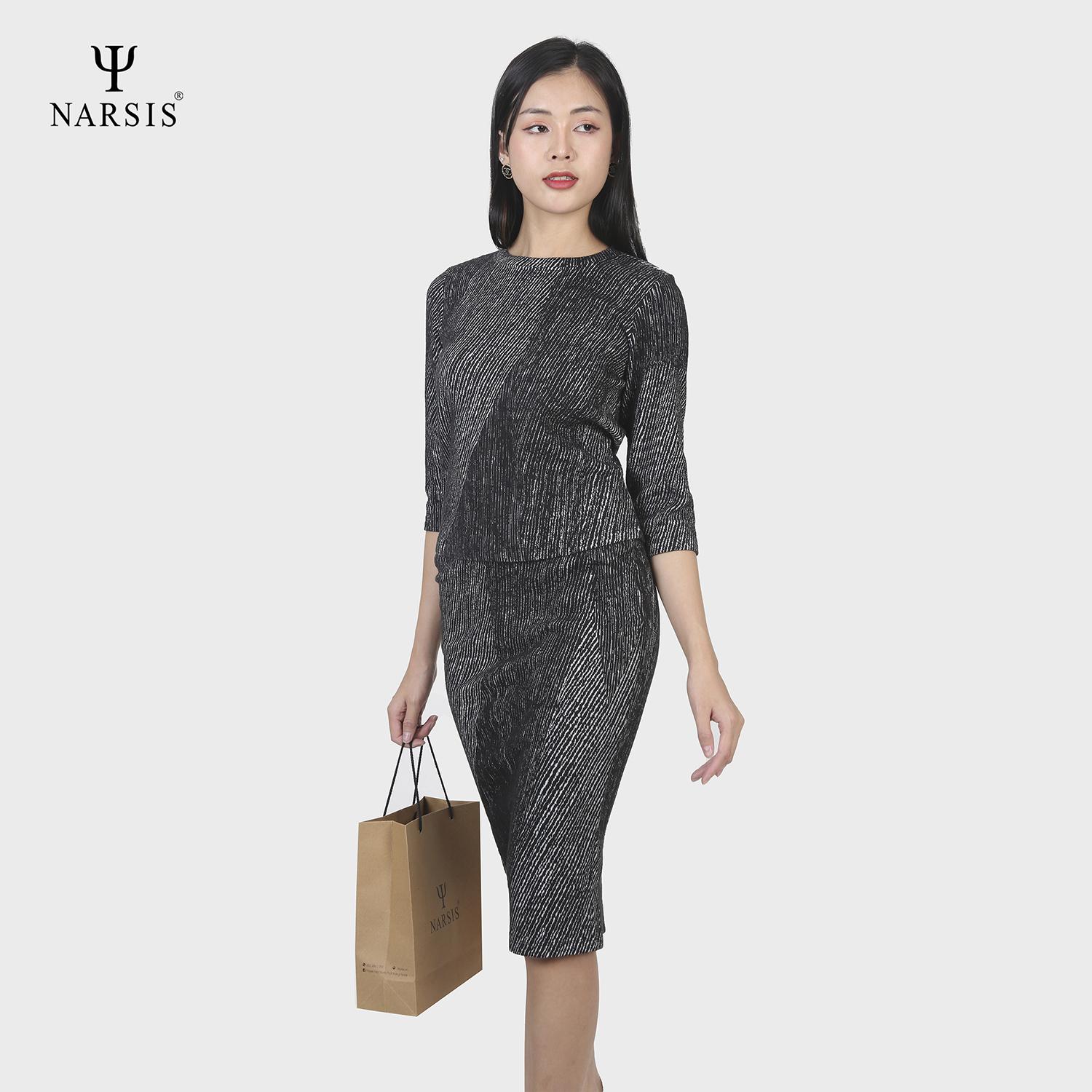 VÁY NỮ M8064 NARSIS VẢI LEN COTTON ẤM ÁP, THOÁNG MÁT, GIỮ ẤM TỐT, MỀM MẠI, GIỮ ẤM TỐT, MỀM MẠI_thumbnail_3