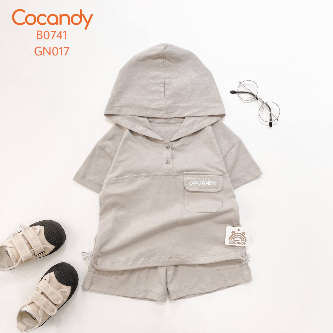 Bộ thun cộc GHI có mũ Cocandykids_thumbnail_0