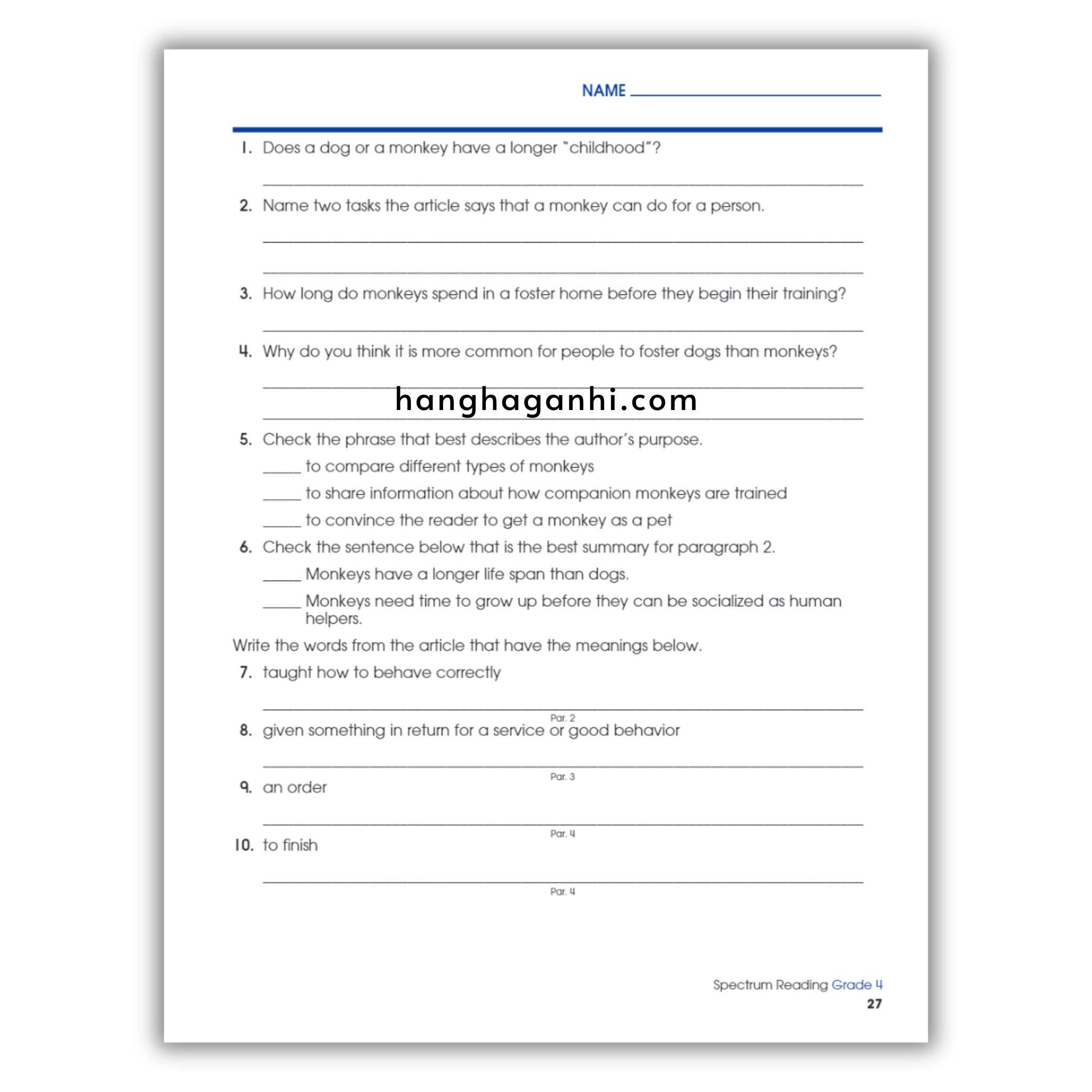 Sách Spectrum Reading Workbook Grade 4_thumbnail_8