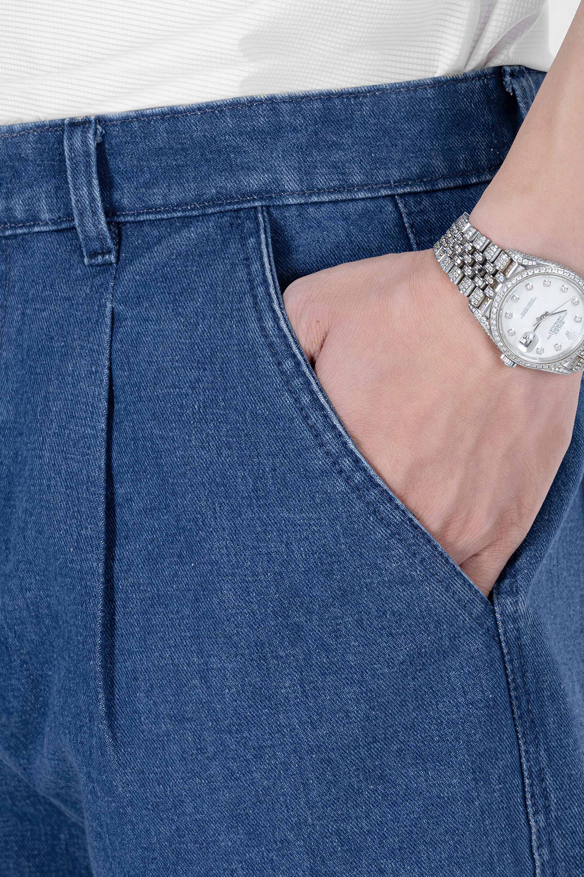 Quần Soọc Jeans 1 Li Nam Trung Niên ANCHI Chất Liệu Cafe Dáng Suông Túi Chéo Màu Xanh Nhạt_thumbnail_4