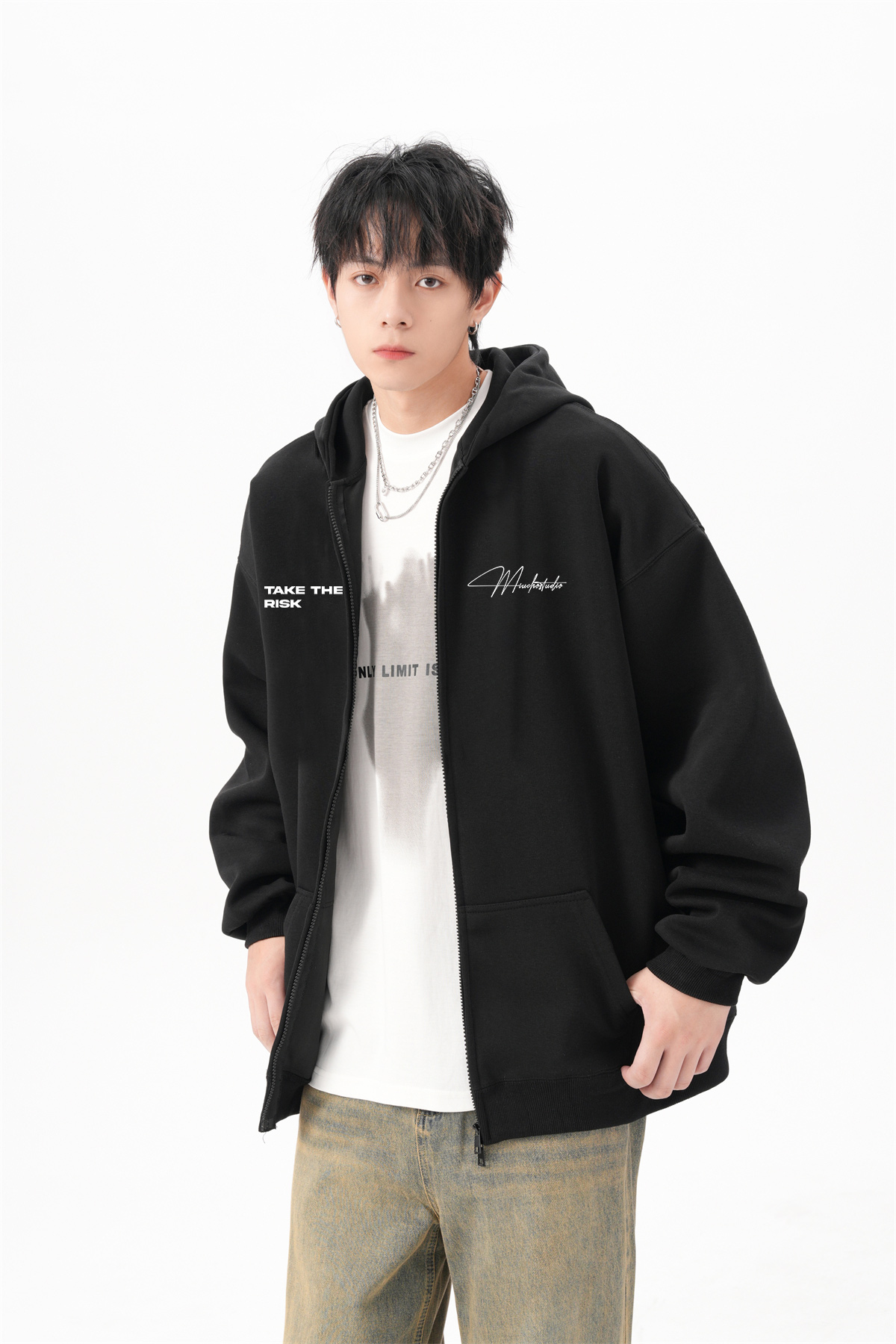 Áo hoodie zip nam local brand form rộng HZD1578 Miucho Club vải nỉ chân cua dày dặn mũ rộng in basic_thumbnail_6