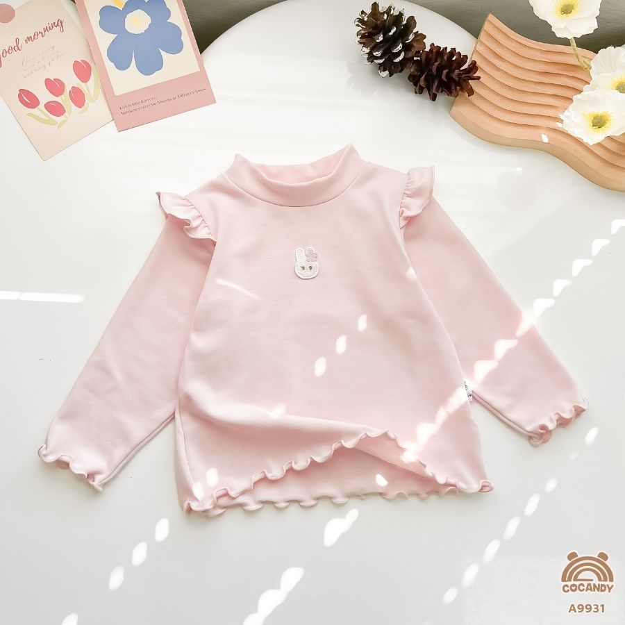 Áo dài HỒNG phối bèo sóng thêu thỏ_thumbnail_1