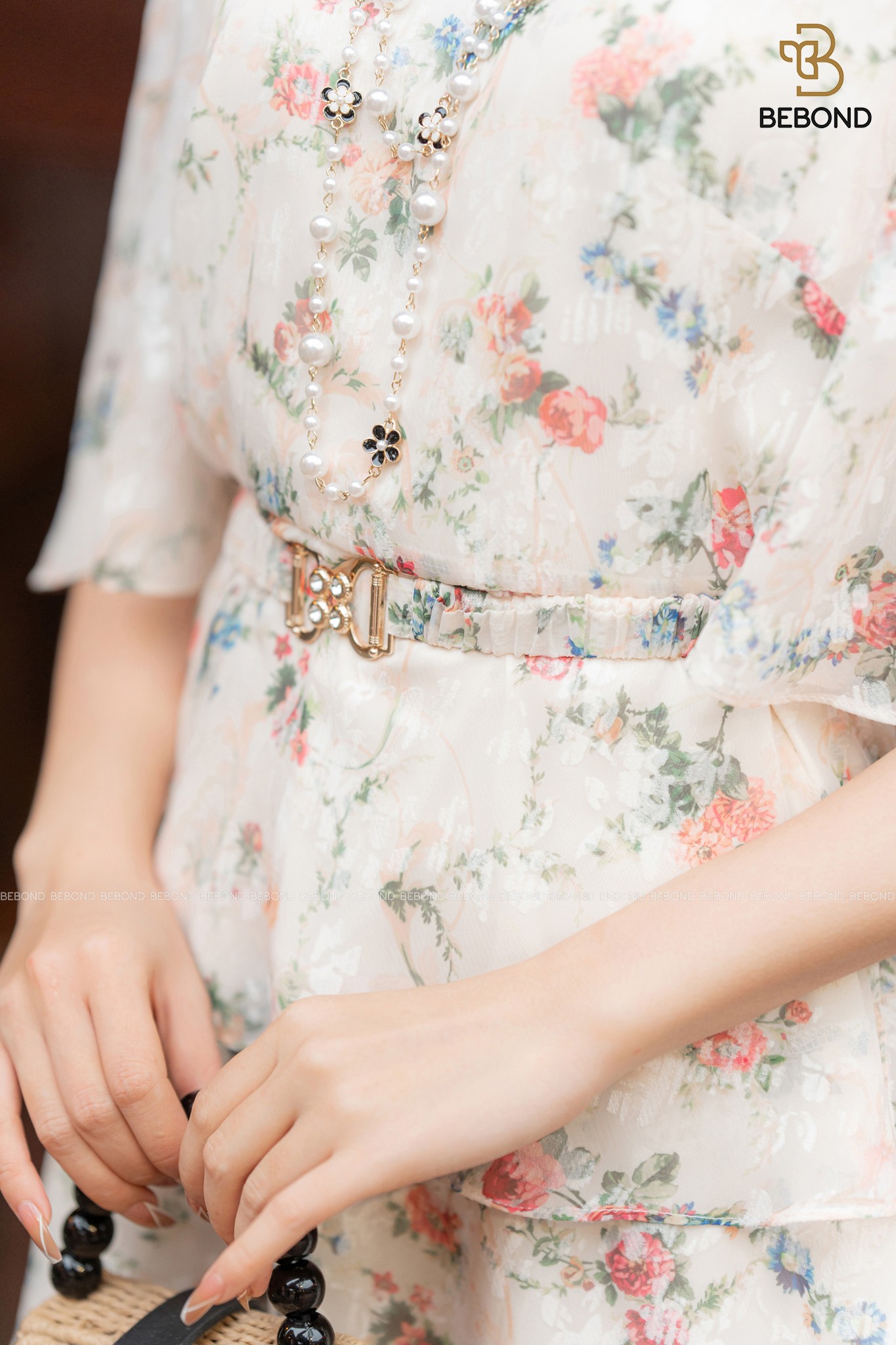 Đầm tơ tằm in hoa kèm đai- MARLEE DRESS_thumbnail_3
