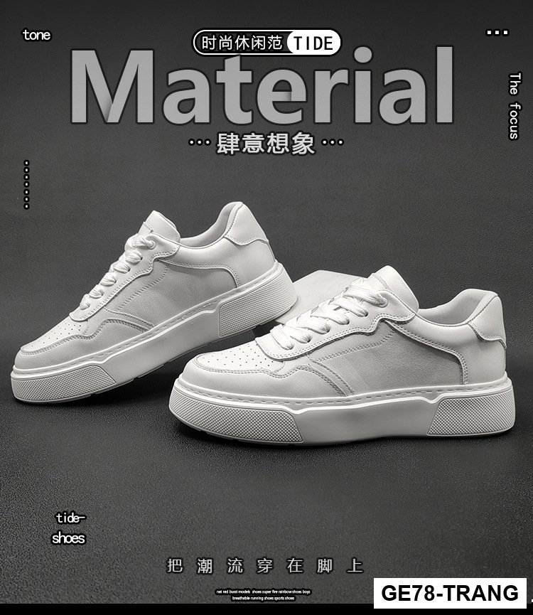 GE78 - Giày thể thao màu trắng đế dày