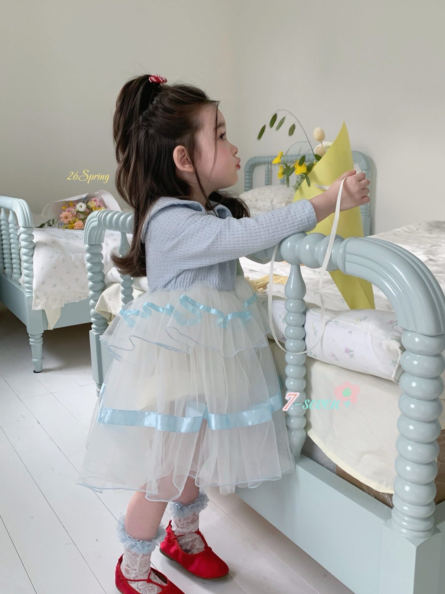 (H9) Váy voan cổ sen màu xanh liền chân váy trắng 7-Seven_thumbnail_2