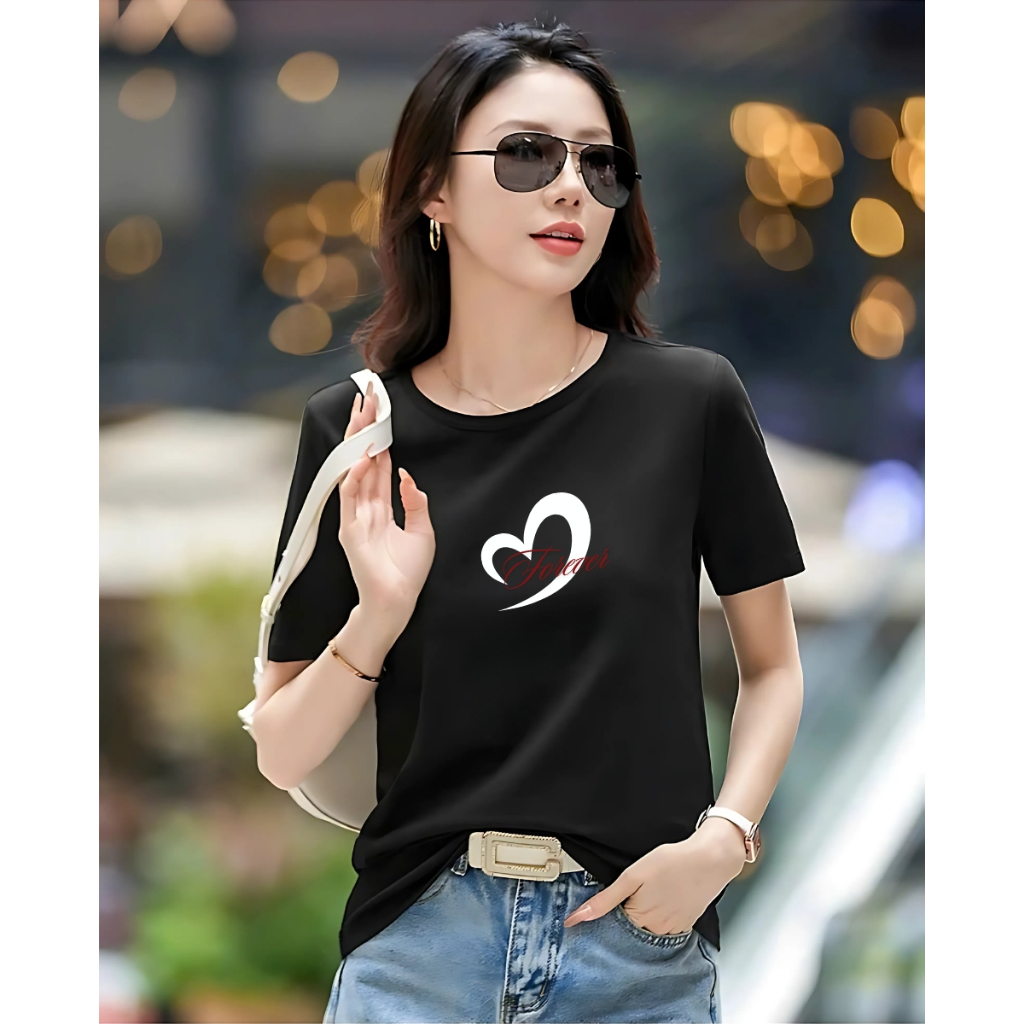 [Form Rộng] Áo phông nữ LOZA hình tim chất liệu cotton co giãn 4 chiều - Mã RT8207_thumbnail_2