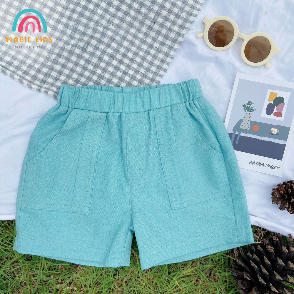 Quần đùi linen túi ốp - QĐ21008