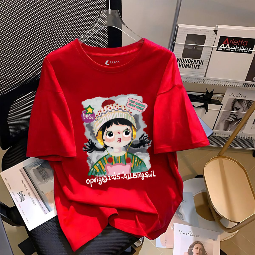 [Form Rộng] Áo thun nữ in dáng rộng hình 'Bé Gái' - 𝐋𝐎𝐙𝐀 RT8262_thumbnail_3