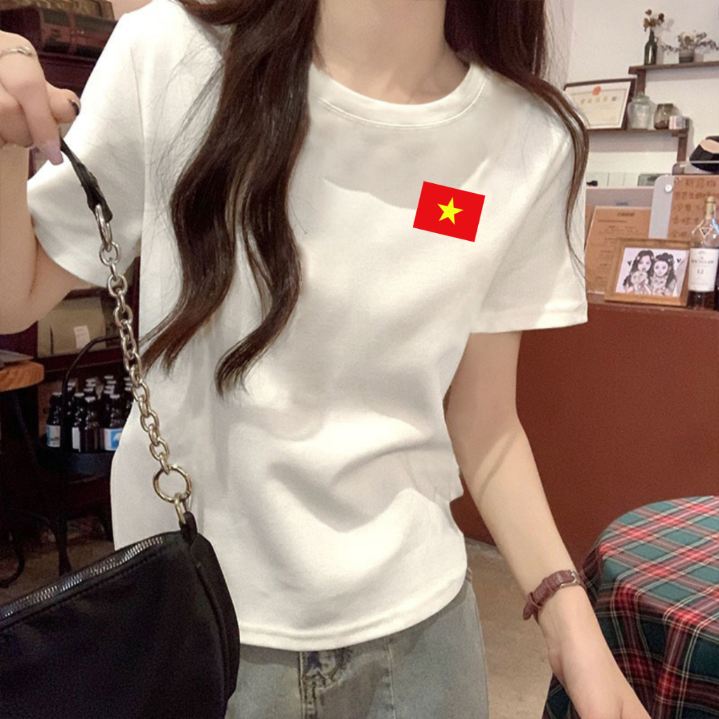 Áo Baby tee 'Tôi yêu Việt Nam' in hình 'Cờ đỏ sao vàng'nhỏ  - Áo phông Baby tee nữ LOZA ET001_thumbnail_7