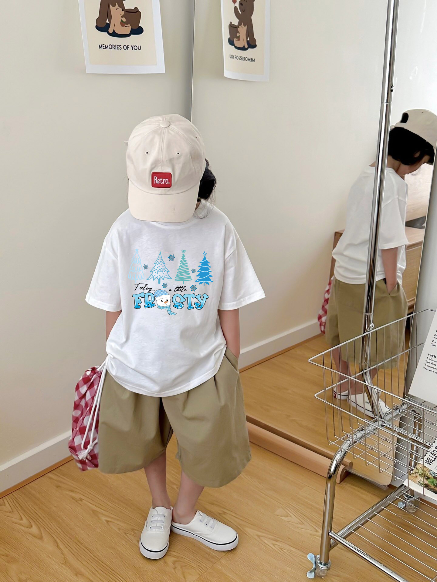 Áo thun bé gái giáng sinh noel from rộng chất vải cotton thoáng mát AED1704 Miucho Kid in artwork_thumbnail_2