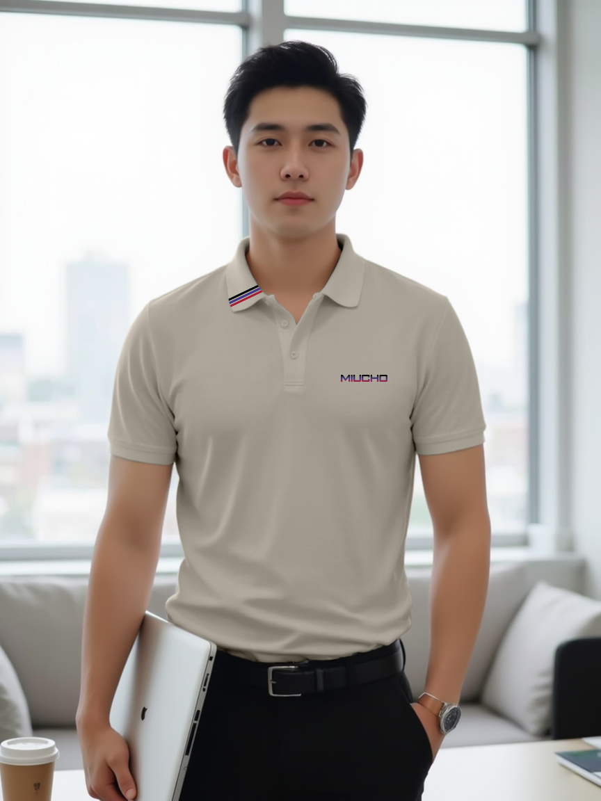 Áo polo nam form vừa 1918 Miucho Iconic vải cá sấu đứng form thoáng mát in basic_thumbnail_2