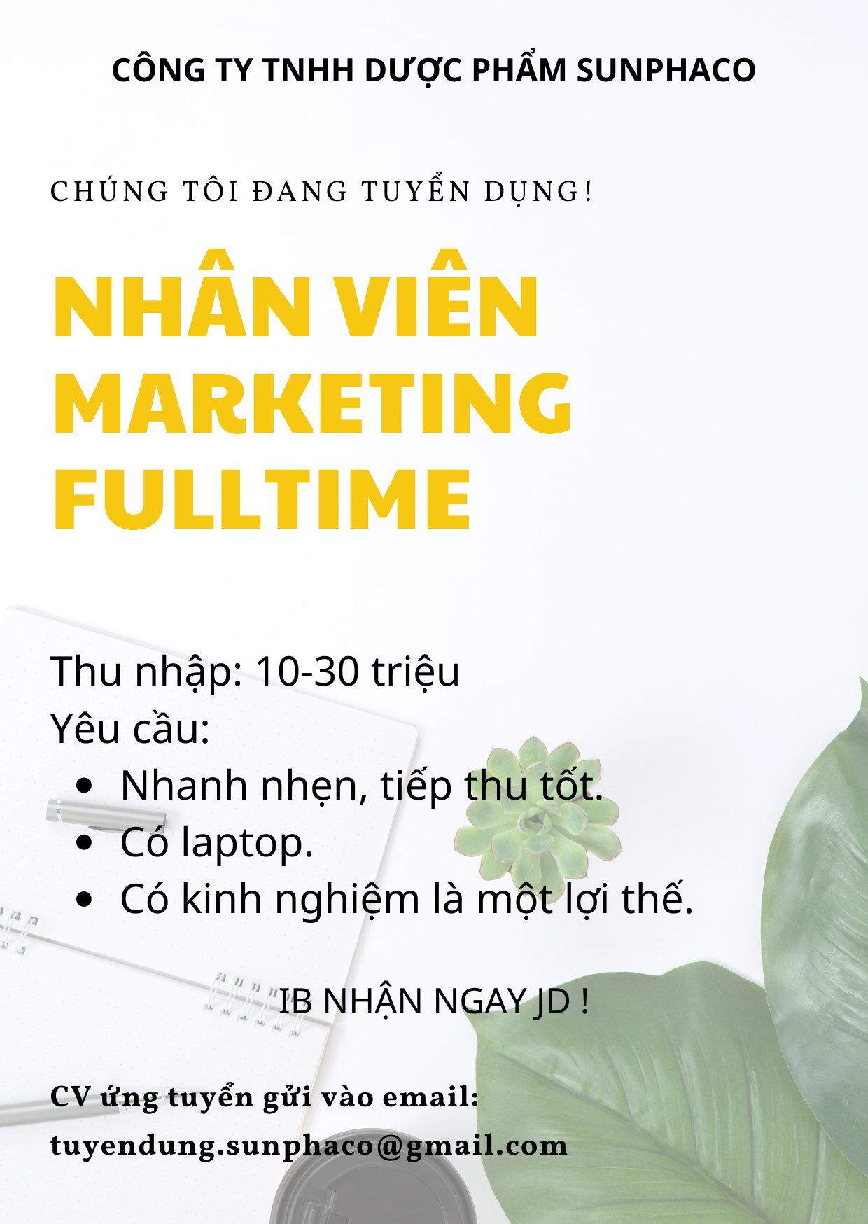  Tuyển Dụng Nhân viên Marketing