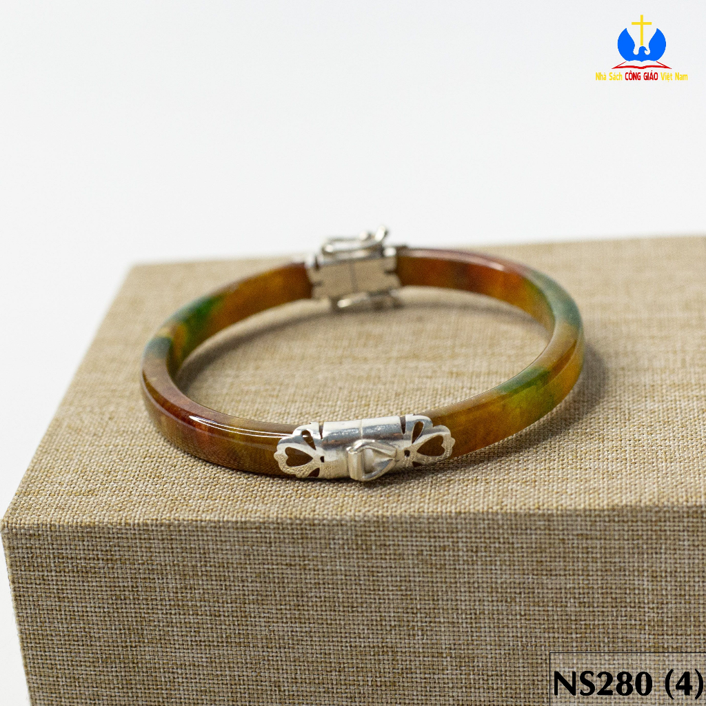 Vòng tay đá Ngọc Bích bọc bạc ta TS0330 - Món quà ý nghĩa cho mẹ và bà_thumbnail_4