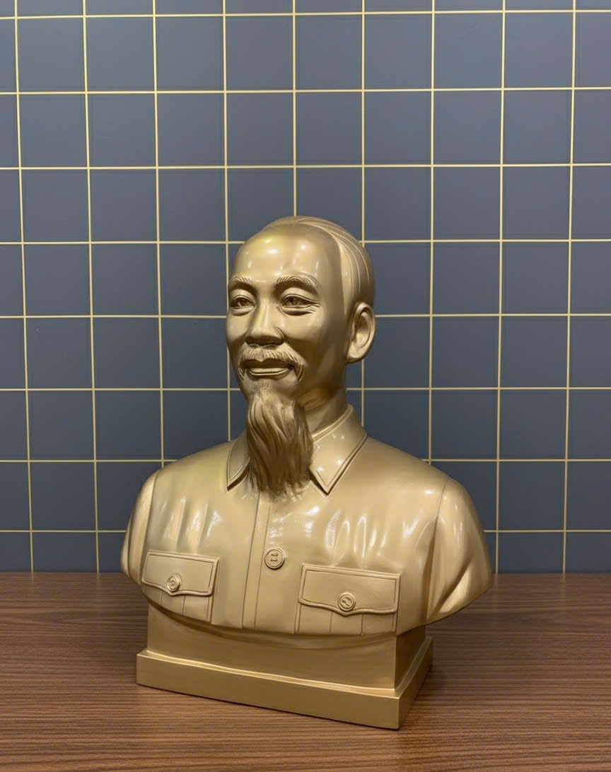 Tượng Bác Hồ Bán Thân cao 70cm đúc đồng đỏ_thumbnail_0