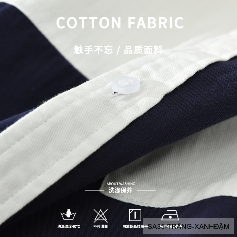 SA35 - Áo Sơ Mi Nam Tay Ngắn Phong Cách Nhật Bản, Chất Liệu Bông 100%, Thiết Kế Phối Màu Trẻ Trung_thumbnail_5