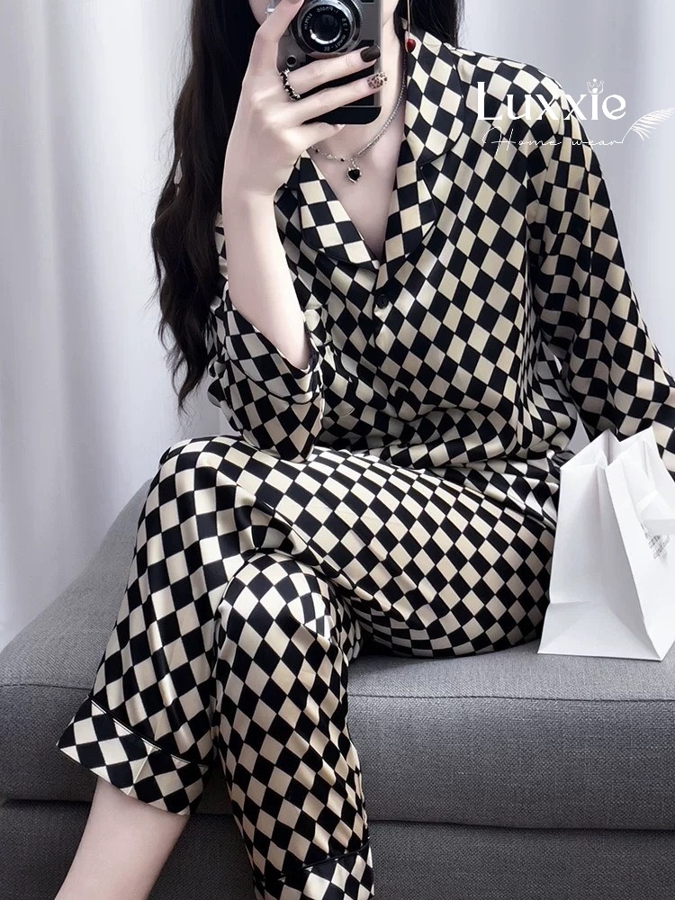N27 Pijama kẻ caro lụa cao cấp