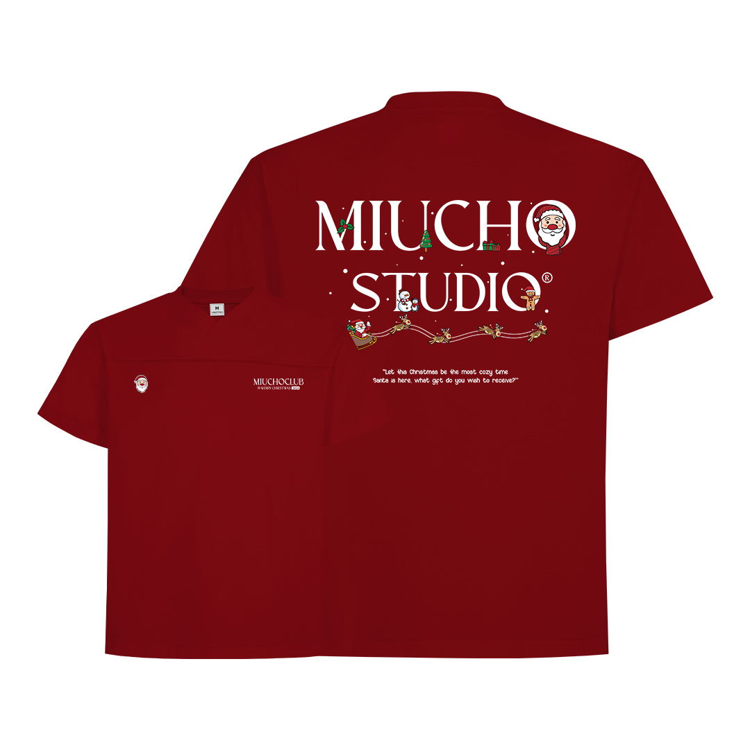 Áo thun cổ tim giáng sinh noel local brand form rộng chất vải cotton 2c 250GSM 1721 Miucho in mix_thumbnail_3