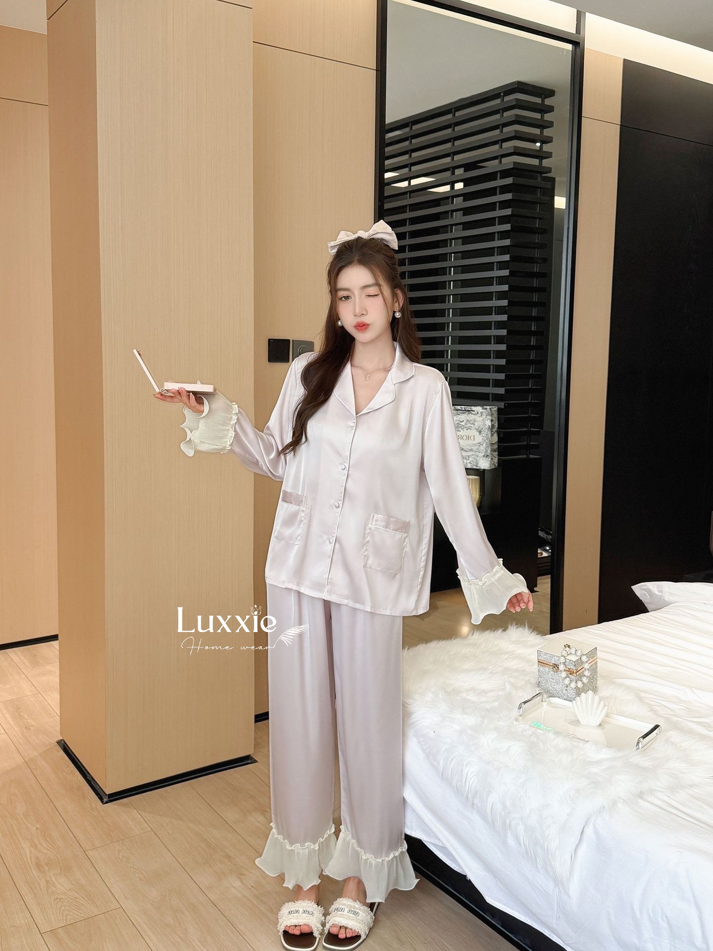 LEDAI12 Pijama lụa tím phối voan bồng_thumbnail_2
