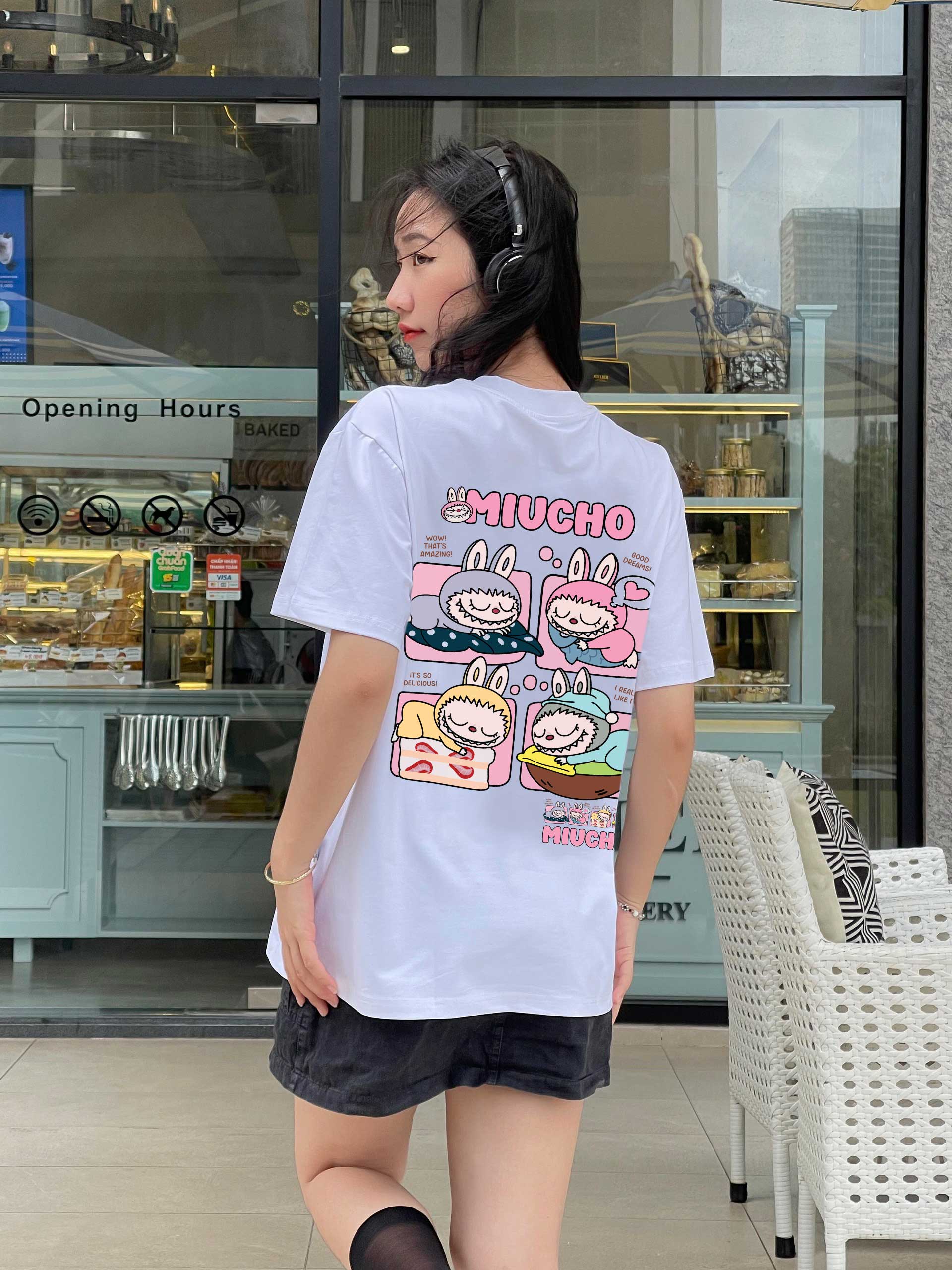 Áo thun labubu dễ thương nhiều màu ATD1316 Miucho cổ tròn vải cotton thoáng mát in mix_thumbnail_6