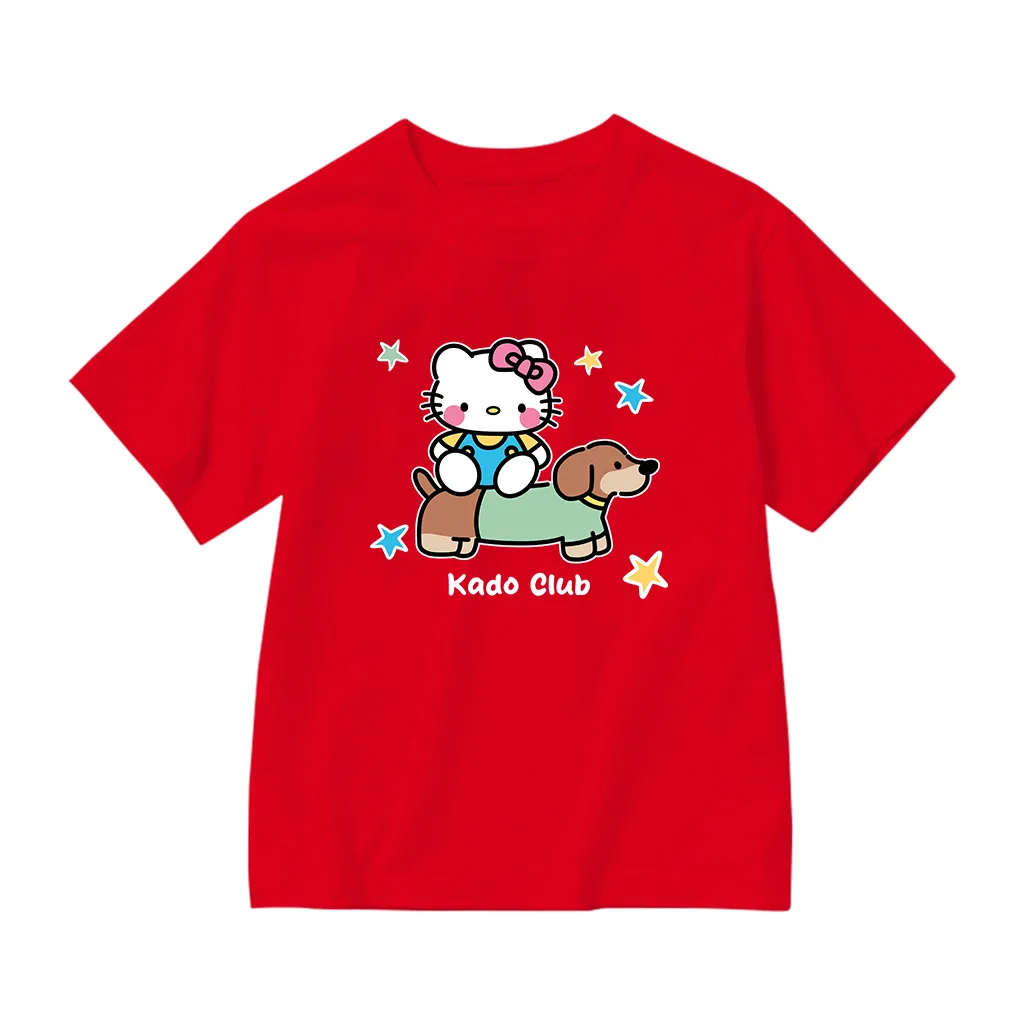 Áo thun kid Kado vải cotton cao cấp thoáng mát tay ngắn cổ tròn Kitty và cún in artwork 2882_thumbnail_8