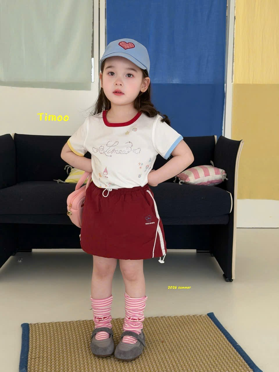 A111 - Chân váy dù trơn dây rút hãng Timoo