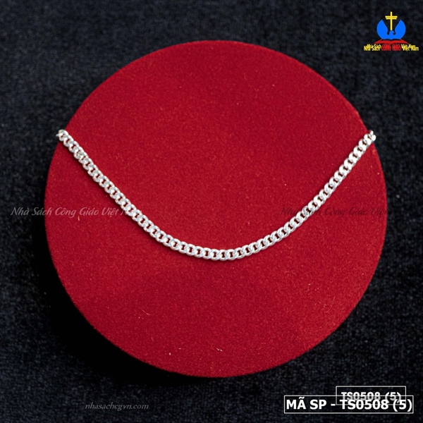 Dây chuyền bạc ta trẻ em 38cm D104 dây dẹt_thumbnail_3