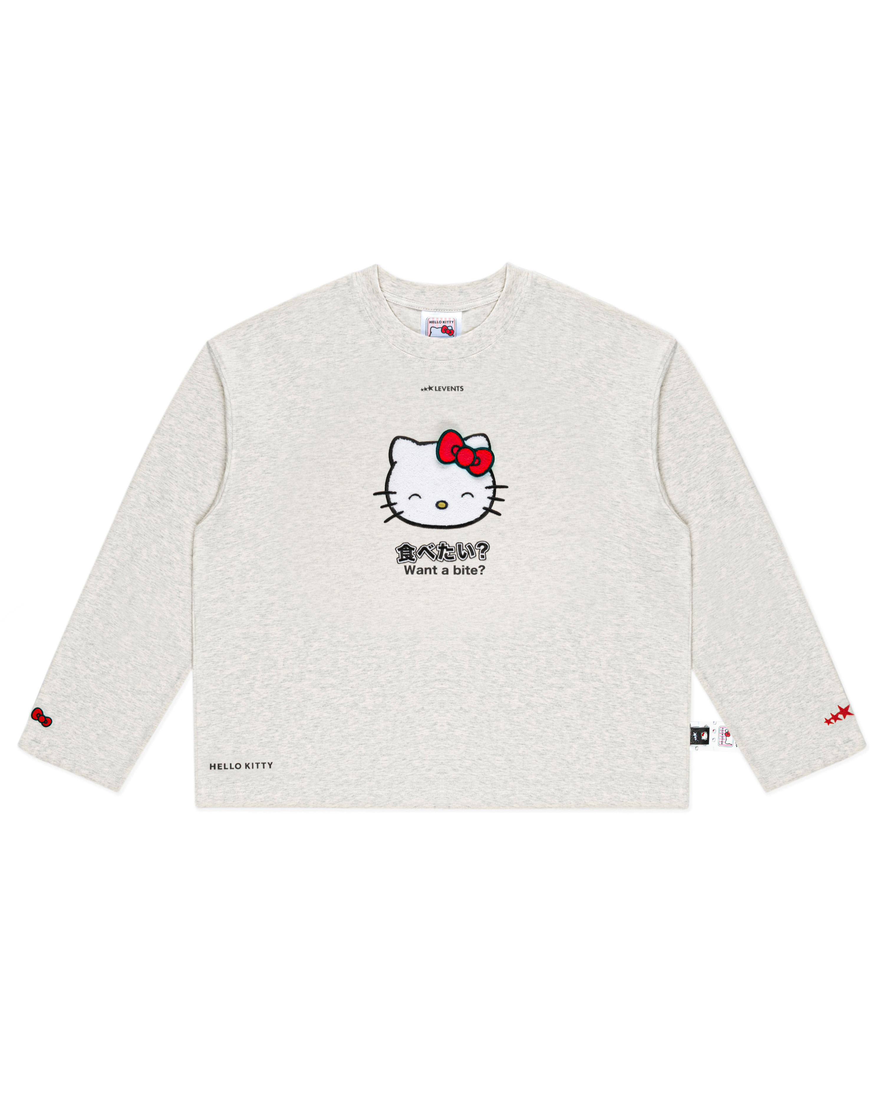 Levents® x Hello Kitty | Joy Icon Long Sleeve Boxy Tee/ Grey