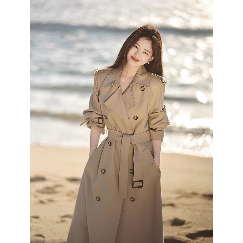 Áo mangto nữ dáng dài màu nâu nhạt, áo khoác măng tô dáng dài 2 hàng cúc Logastore_L310_thumbnail_1