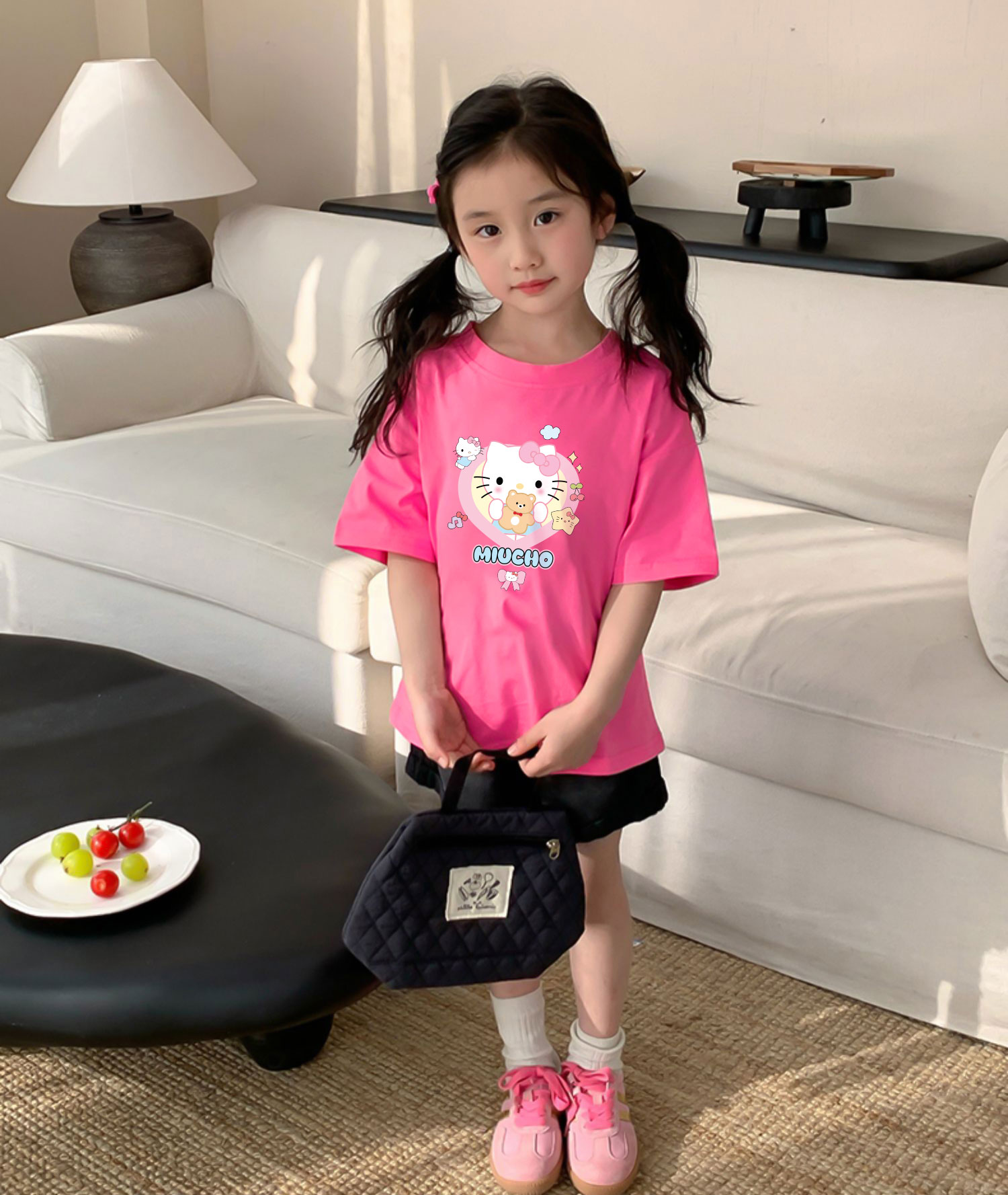Áo thun bé gái form rộng chất vải cotton thoáng mát AED1545 Miucho Kid in artwork_thumbnail_2