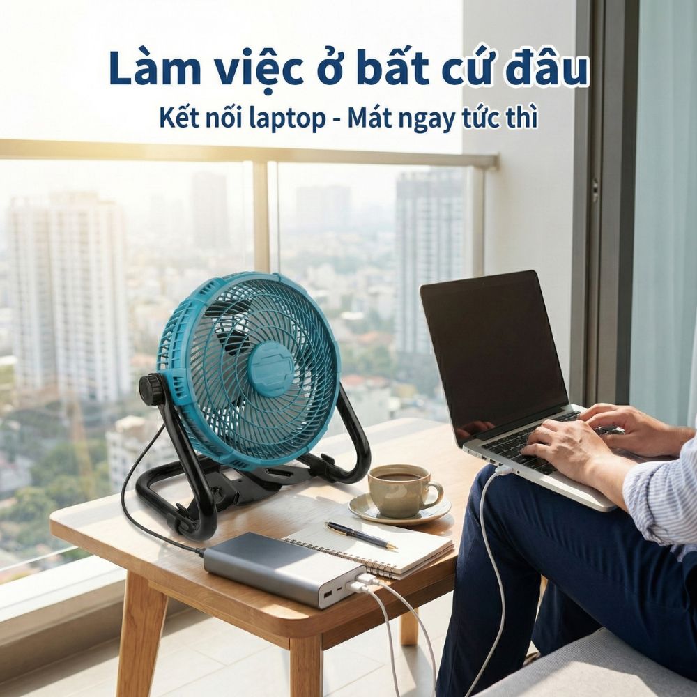 Quạt Để Bàn Tích Điện Kachi MK443 – Gió Turbo Mạnh Mẽ, Xoay 360 Độ, Thiết Kế Di Động Đa Năng_thumbnail_7